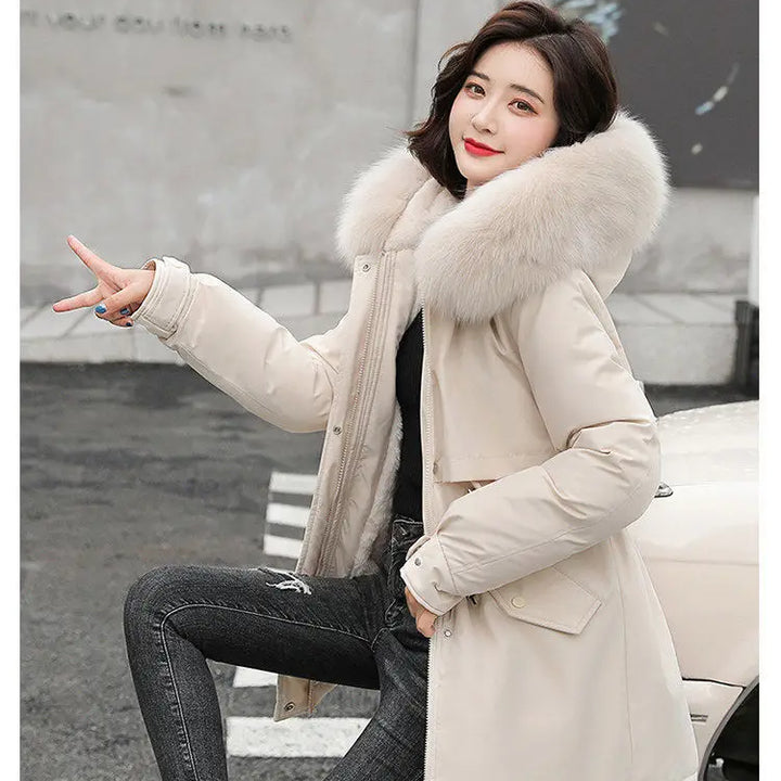 Women's hooded parkas autumn winter