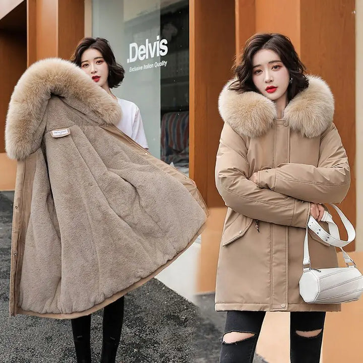 Women's hooded parkas autumn winter
