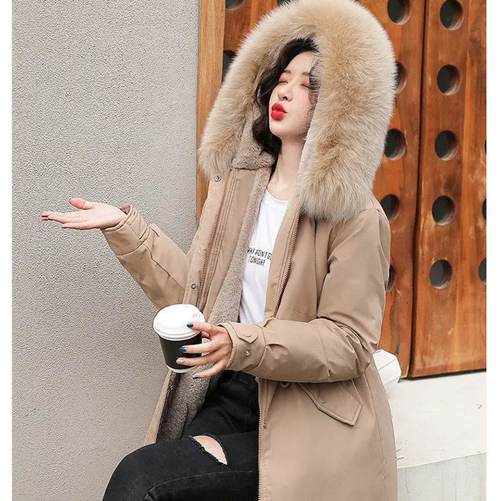 Women's hooded parkas autumn winter