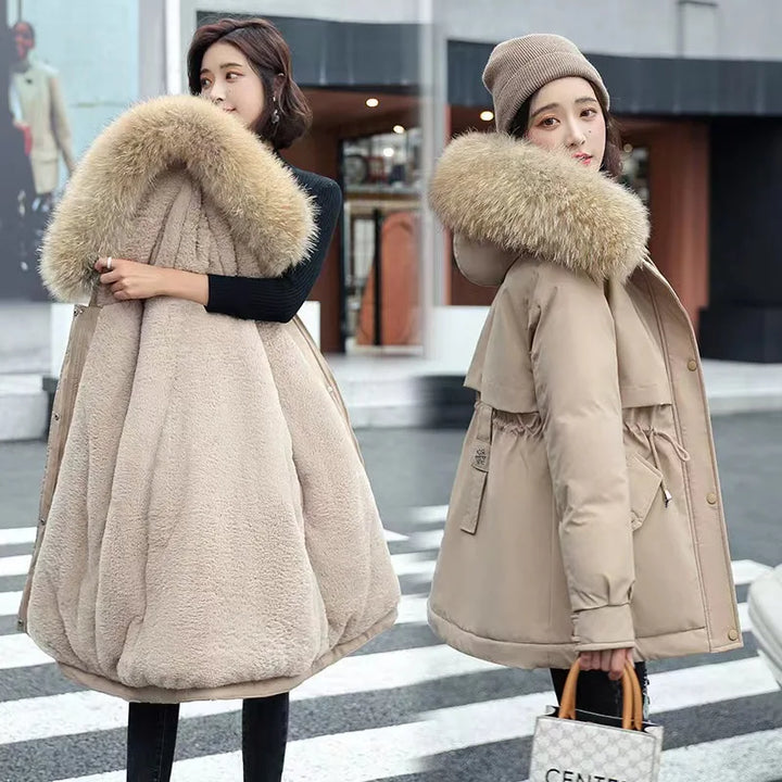 Women's hooded parkas autumn winter