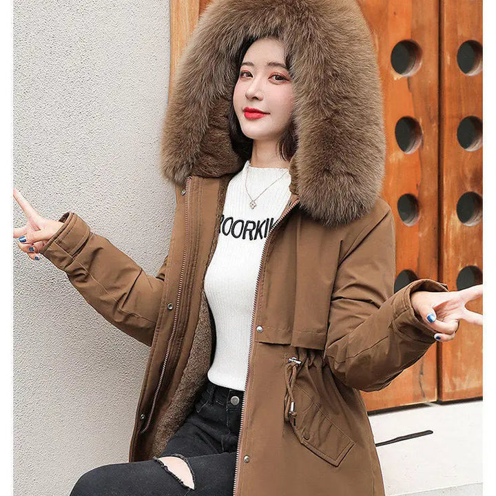 Women's hooded parkas autumn winter