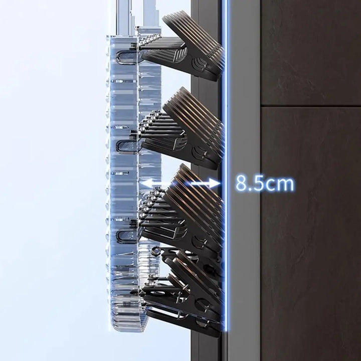 Wall Mounted Suction Cup Foldable Clothes Hanging Rack
