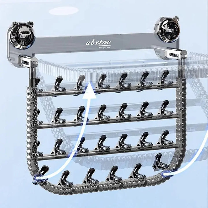 Wall Mounted Suction Cup Foldable Clothes Hanging Rack