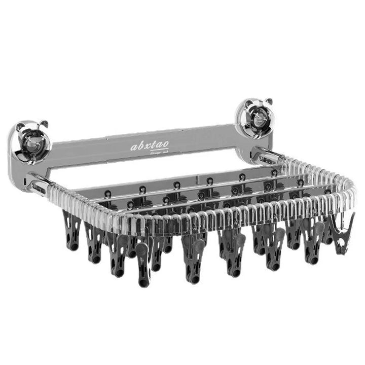 Wall Mounted Suction Cup Foldable Clothes Hanging Rack