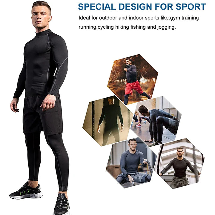 Men's quick-drying long-sleeved sports t-shirt