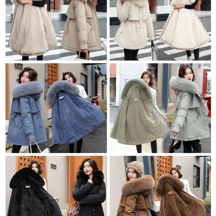 Women's hooded parkas autumn winter