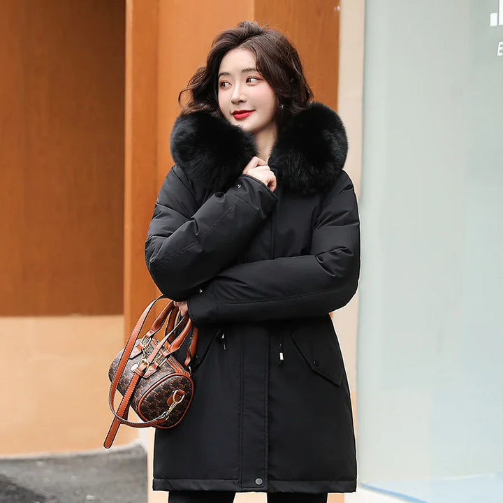 Women's hooded parkas autumn winter