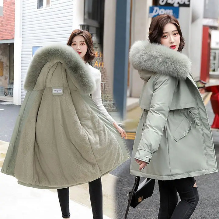 Women's hooded parkas autumn winter