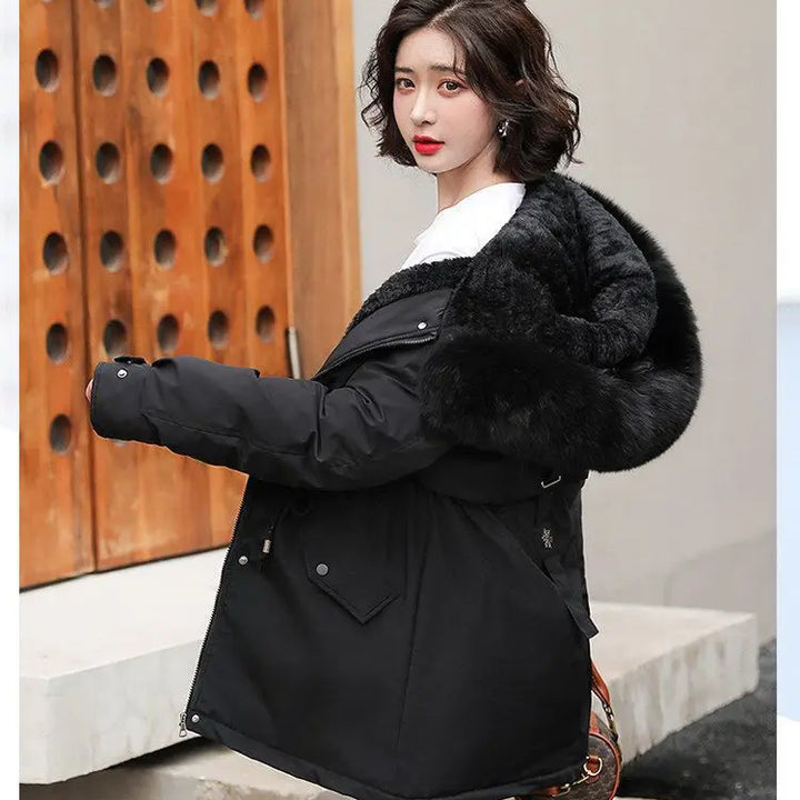 Women's hooded parkas autumn winter