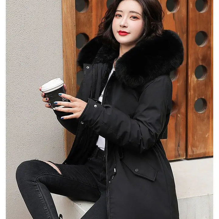 Women's hooded parkas autumn winter